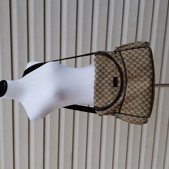 GUCCI GG MONOGRAM CANVAS DIAPER BAG - Picture 11 of 12